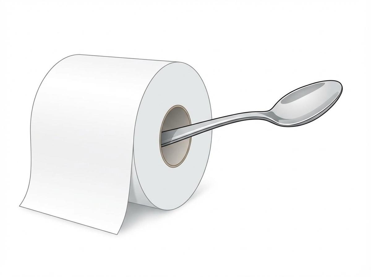 두루마기 휴지와 숟가락. AI가 생성한 자료사진.