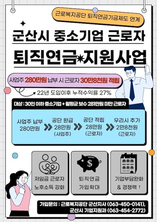 군산시 중소기업 근로자 퇴직연금 지원사업 / 군산시