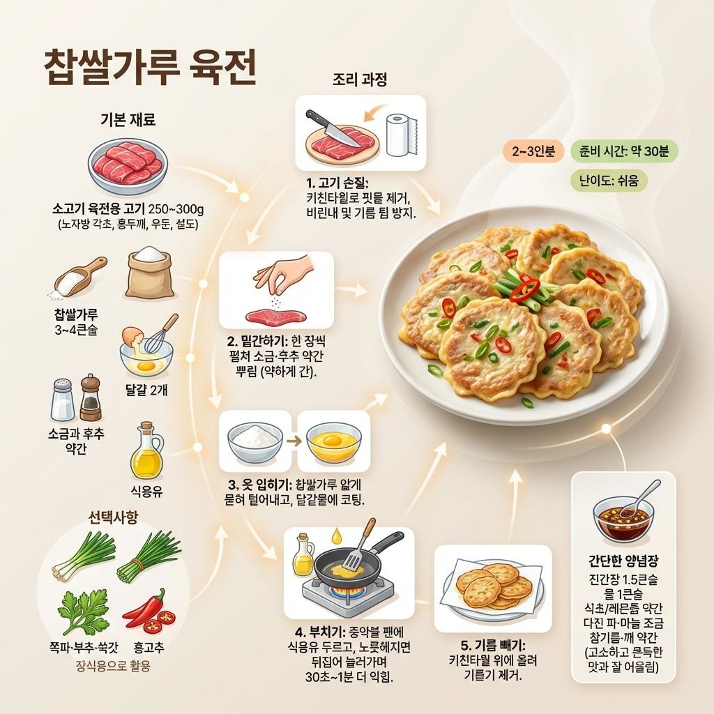 찹쌀가루 육전 레시피 / AI 생성 이미지