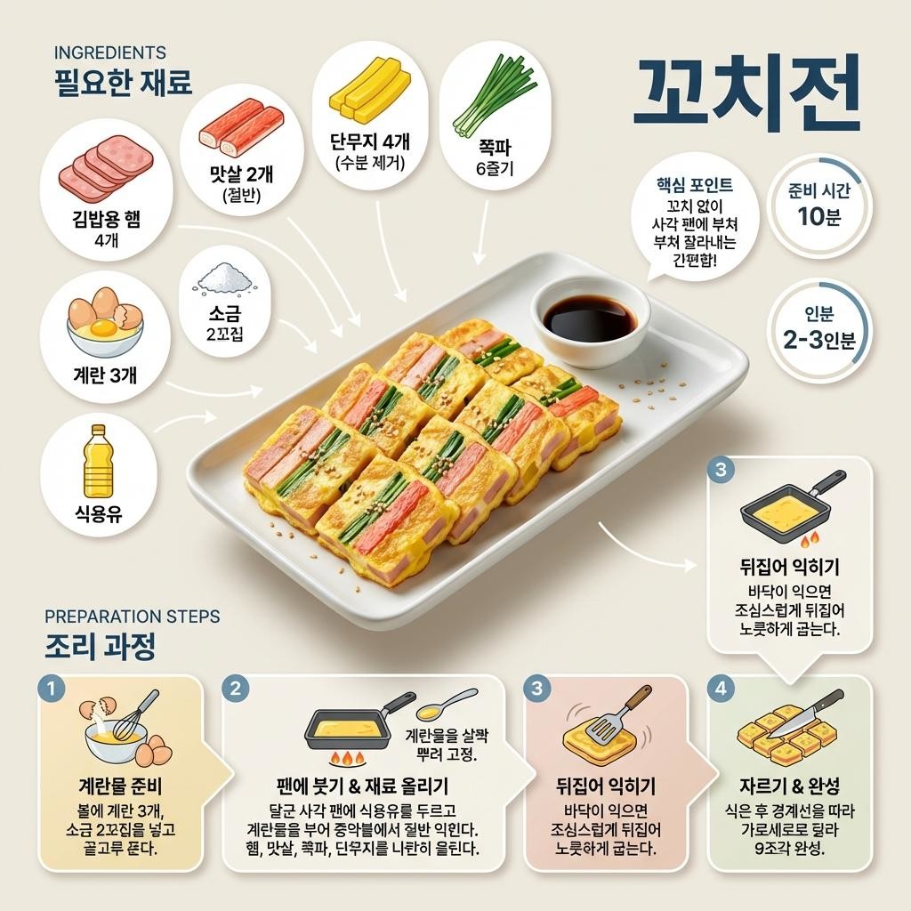 꼬치 없이 만드는 삼색 꼬치전 / AI 생성 이미지