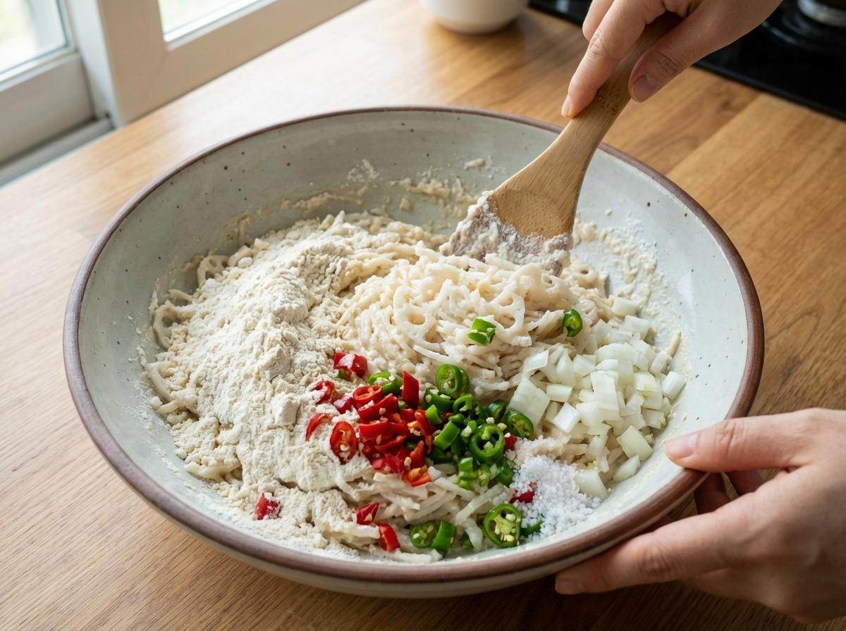 연근전 반죽. 기사 내용 토대로 AI툴 활용해 제작한 자료사진.