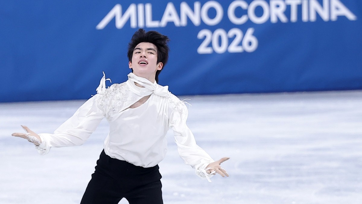 피겨 차준환이 14일(한국시간) 이탈리아 밀라노 아이스 스케이팅 아레나에서 열린 2026 밀라노·코르티나담페초 동계올림픽 피겨 스케이팅 남자 싱글 프리 스케이팅에서 연기를 펼치고 있다. / 뉴스1