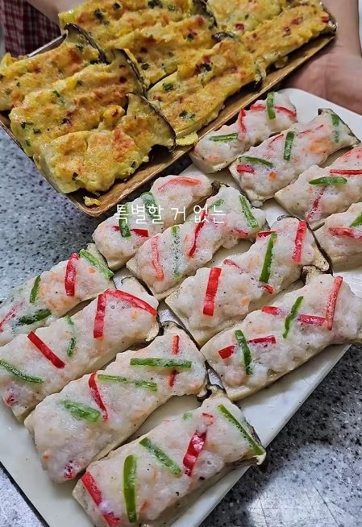 완성된 '새송이버섯 새우찜'과 '새송이버섯 새우전'. / 유튜브 'JJinjubu 찐주부'