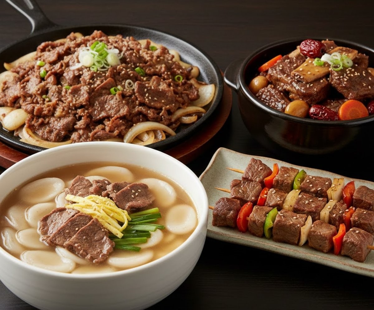 한우를 활용한 다양한 설 명절 음식. AI가 생성한 자료사진.