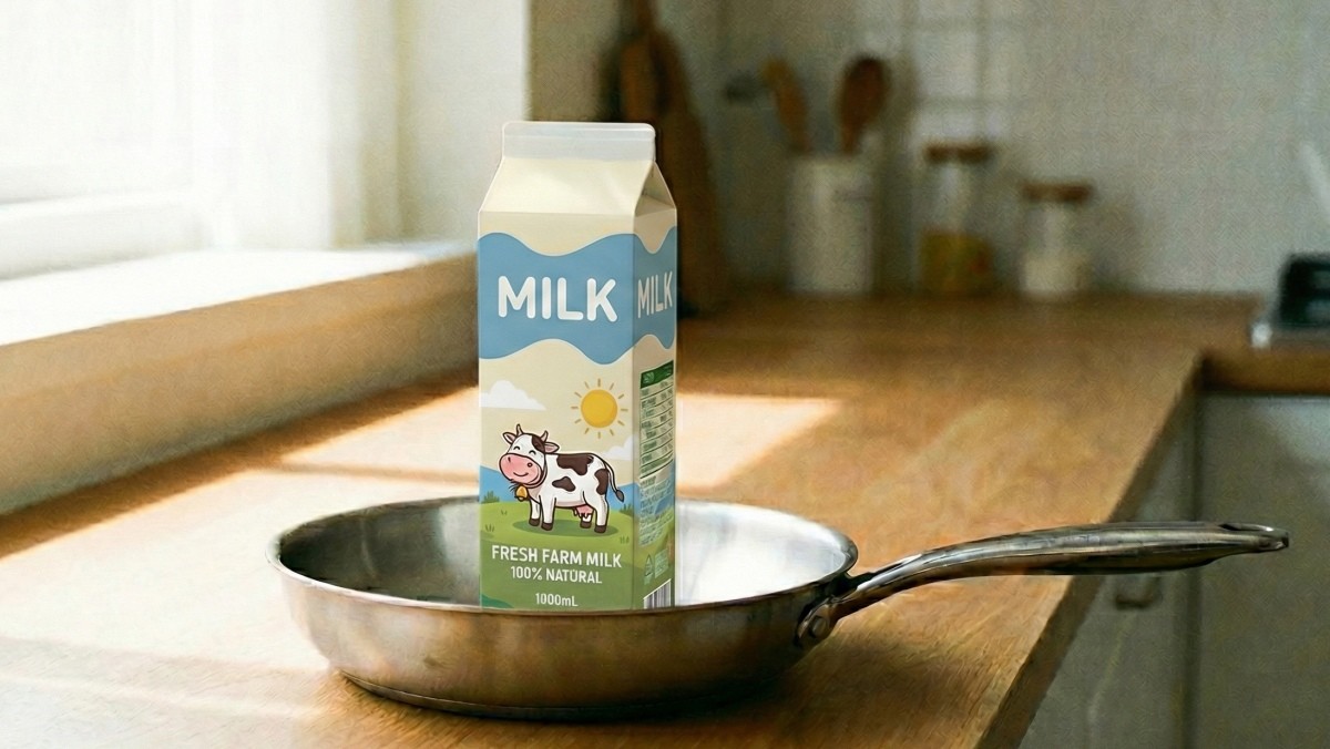 기사를 바탕으로 AI가 생성한 자료사진. 코팅된 우유팩의 단단함과 방수 기능을 활용해 기름 방지 덮개 등으로 활용할 수 있다.