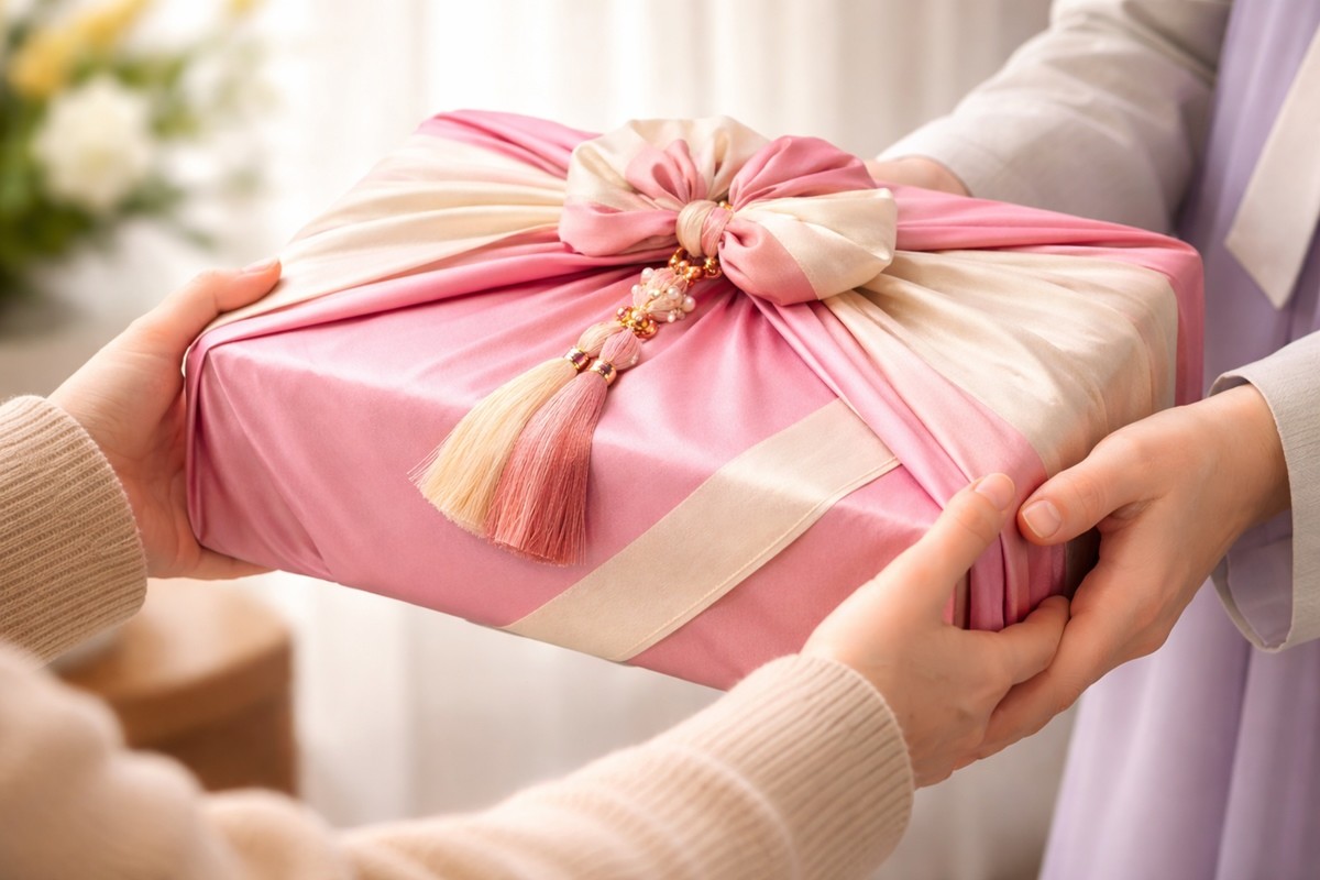 명절 선물을 포장한 보자기 모습. 기사 이해를 돕기 위해 AI를 활용해 제작한 자료 사진입니다. 실제 모습과 다소 차이가 있을 수 있습니다.