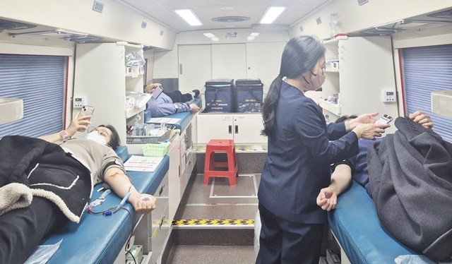 나주시가 지난 13일 시청 직원과 시민들을 대상으로 단체 헌혈 행사를 진행했다