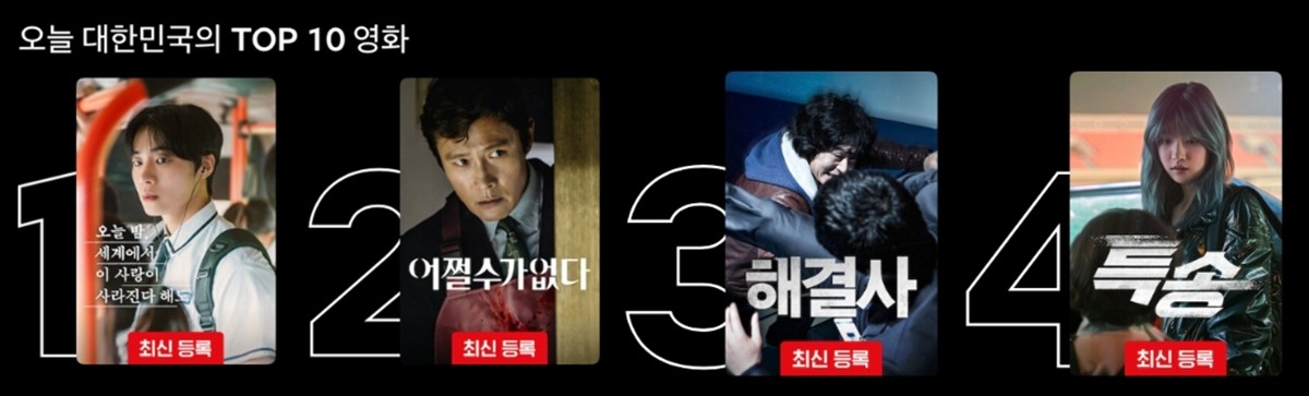 2026년 2월 16일 넷플릭스 '오늘 대한민국의 TOP 10 영화' 순위 / 넷플릭스