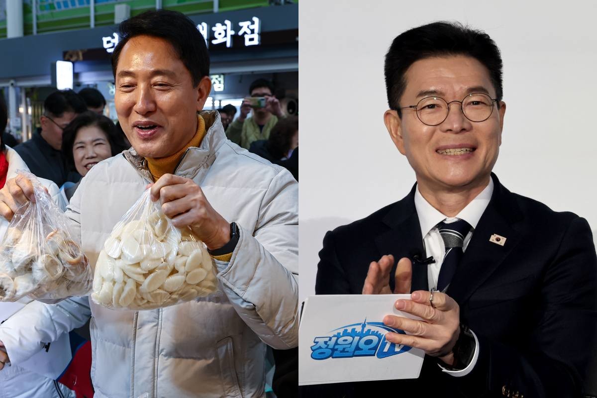 오세훈 서울시장(왼쪽)과 정원오 성동구청장 / 뉴스1