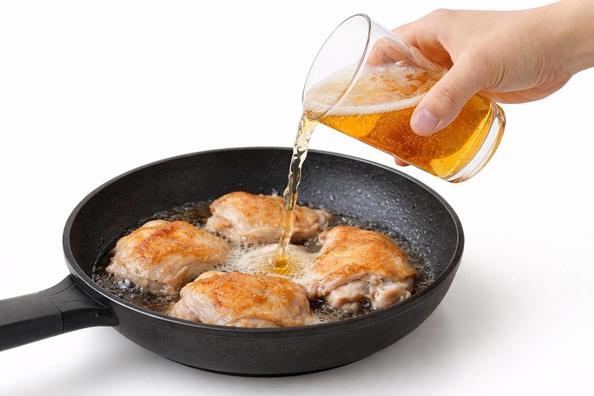 김빠진 맥주를 닭고기에? 기사에 대한 이해를 돕기 위해 AI 툴로 제작한 자료 사진