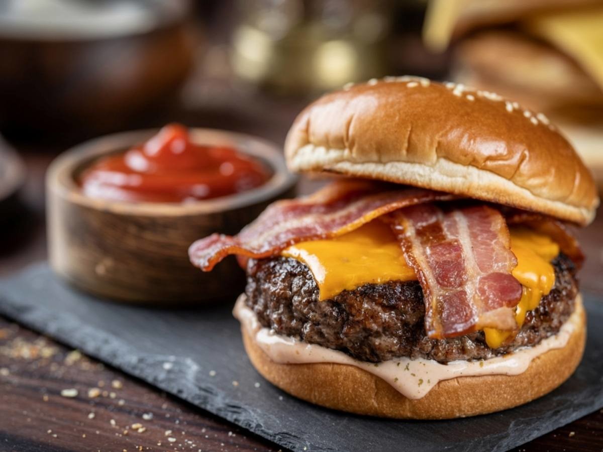 베이컨이 들어간 햄버거 / Pablo Morales Food-shutterstock.com