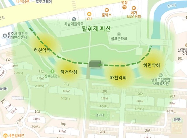 악취저감시설 작동 모식도