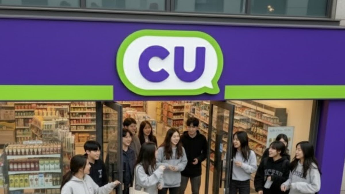 CU 편의점 매장 앞 모습. AI가 생성한 자료사진. (실제와 차이가 있을 수 있음을 밝힙니다.)