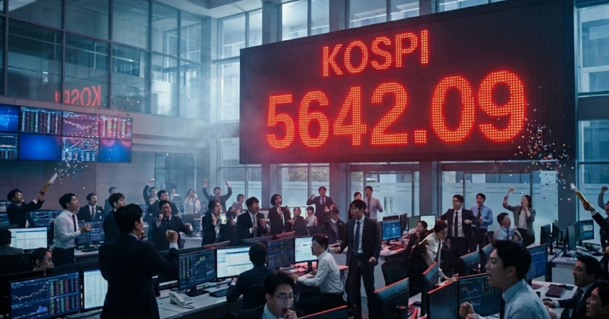 26년 2월 19일 코스피 시가. 기사 이해를 돕기 위해 AI로 제작한 이미지.