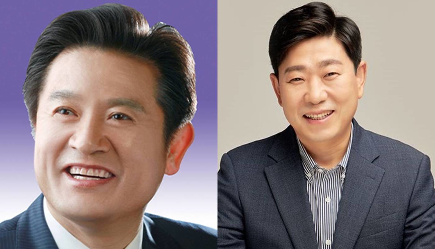 포항시장 출마예정인 경북도의원들이 최근 도의원직 사퇴로 '배수진'을 치고 있다. 왼쪽부터 도의원직 사퇴로 결전의지를 다지고 있는 이칠구, 박용선 포항시장 출마예정자/경북도의회