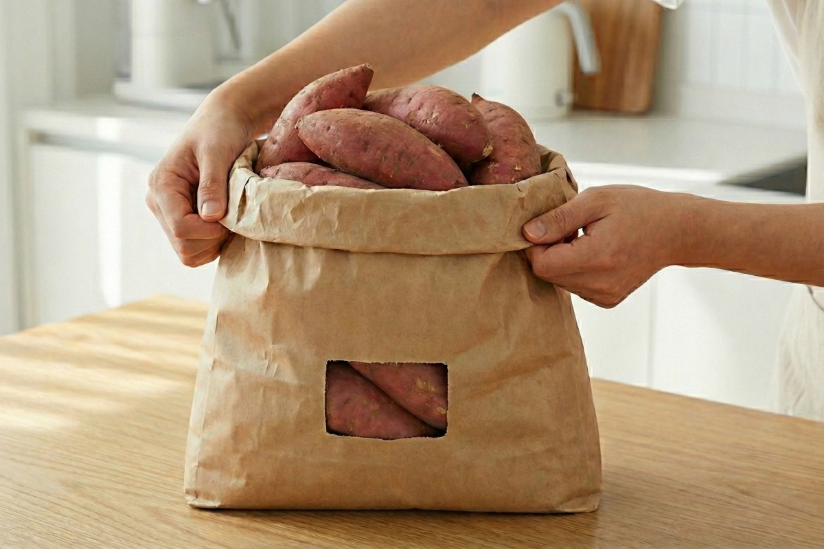 기사를 바탕으로 AI가 생성한 자료사진. 쌀포대는 통풍이 잘 되면서도 햇빛을 막아줘 채소 등을 보관하는 용도로 재사용할 수 있다. 두껍고 튼튼해 쉽게 찢어지지 않는다는 장점도 있다.