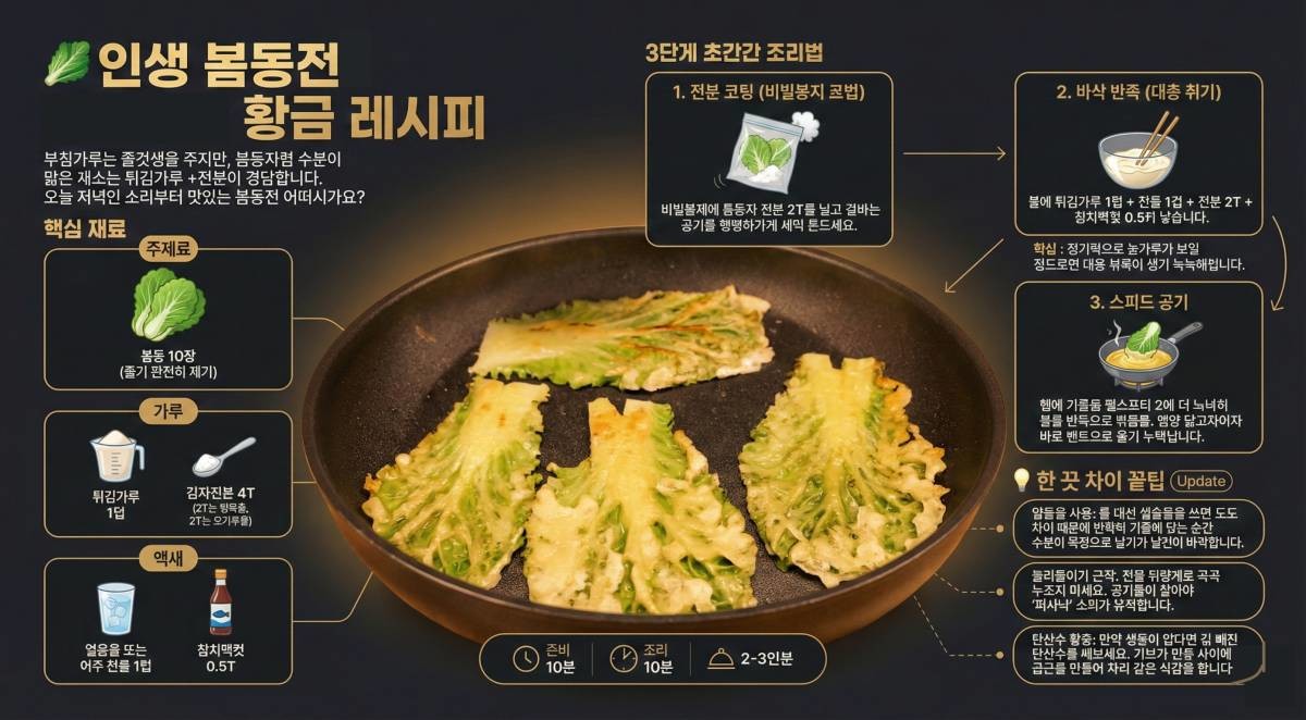 초간단 봄동전 황금 레시피 1장. 기사 내용 토대로 AI툴 활용해 제작한 자료사진.