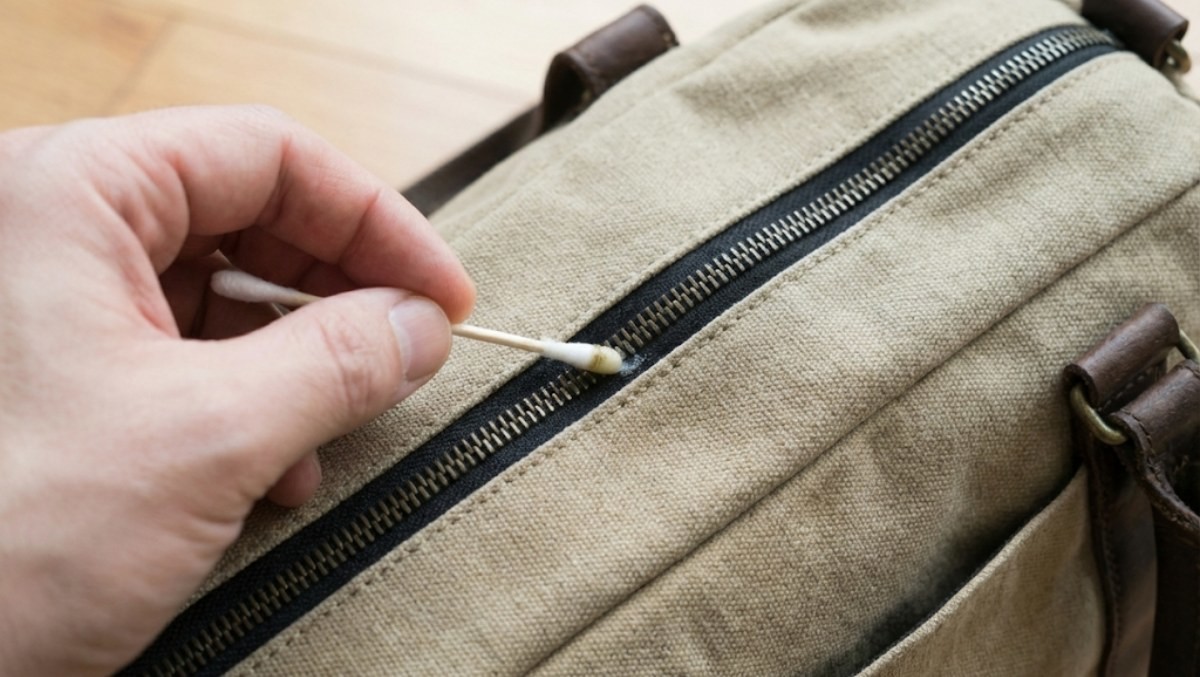 가방에 지퍼를 문지르는 모습 / 기사 내용을 바탕으로 제작한 AI 이미지