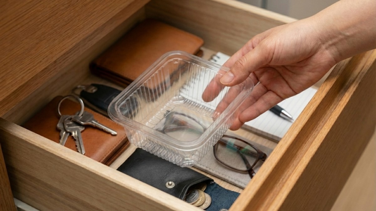 조미김 통을 서랍에 넣는 모습 / 기사 내용을 바탕으로 제작한 AI 이미지