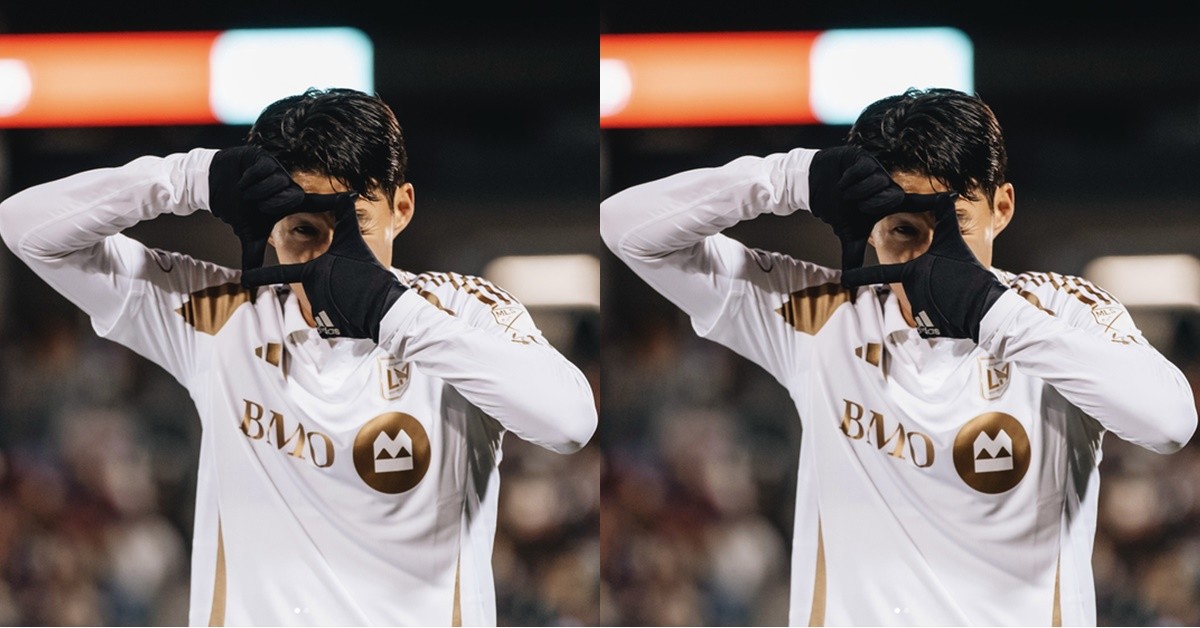 손흥민이 작년 10월 19일 미국 콜로라도 딕스 스포팅 굿즈 파크에서 열린 콜로라도 래피즈와의 2025 미국 메이저리그사커(MLS) 정규리그 최종전에서 시즌 9호 골을 터뜨린 뒤 찰칵 세리머니를 하고 있다.  / LAFC 인스타그램