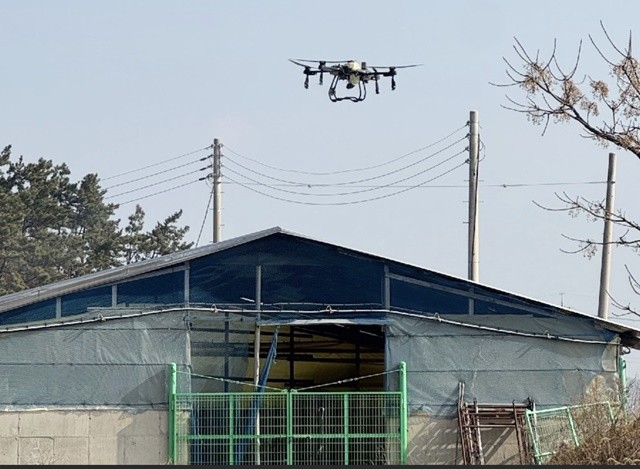 드론 항공 방제 작업