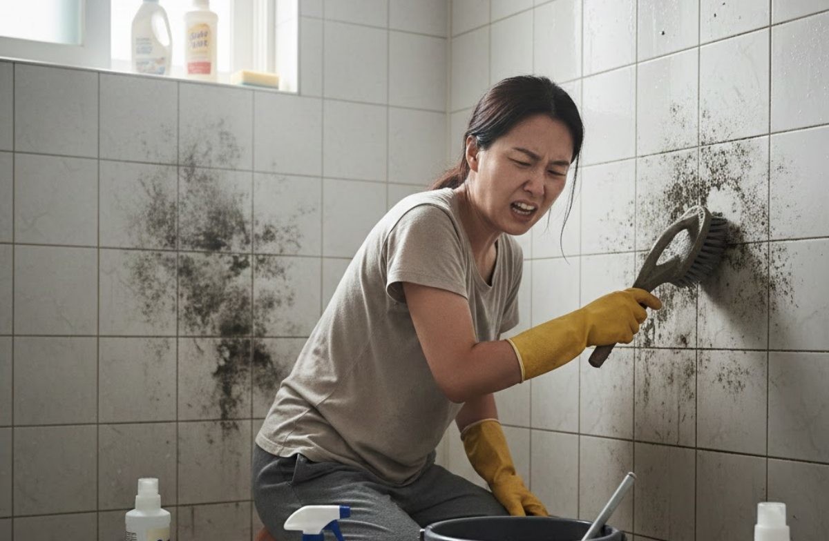 곰팡이로 고생하는 사람. AI가 생성한 자료사진.
