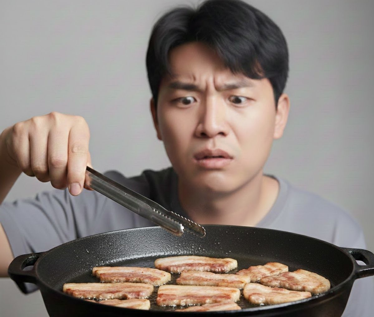 고기를 굽는 사람. AI가 생성한 자료사진.