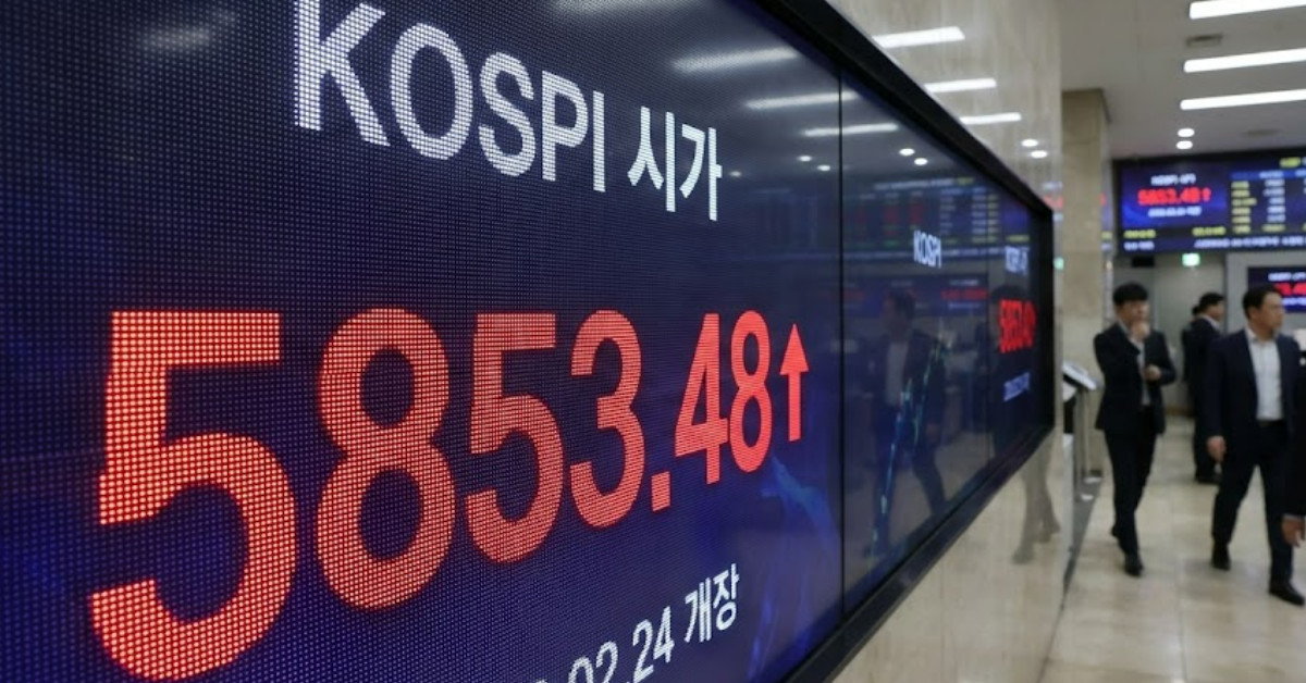 26년 2월 24일 코스피 시가. 기사 이해를 돕기 위해 AI로 제작한 이미지.