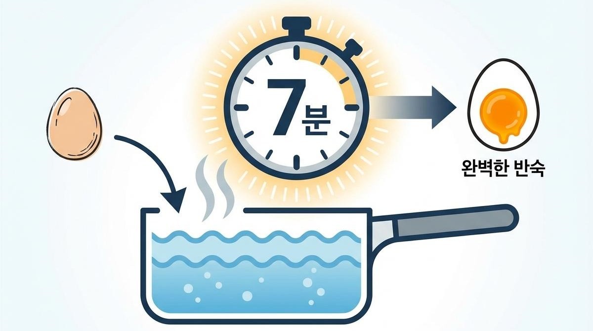 [삽화] 계란을 삶는 과정. AI가 생성한 자료사진.