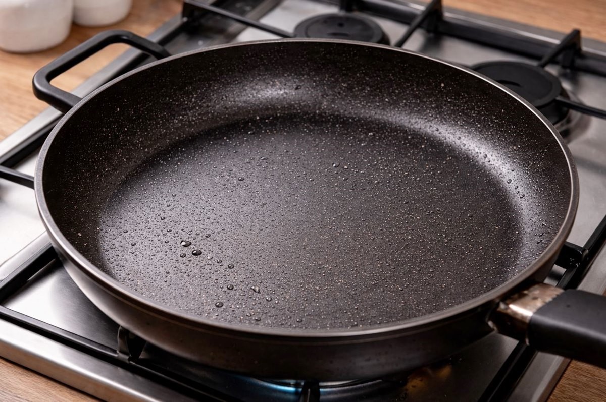 찌든때를 닦아내 말끔해진 프라이팬 모습. 기사 이해를 돕기 위해 AI를 활용해 제작한 자료 사진입니다. 실제 모습과 다소 차이가 있을 수 있습니다.