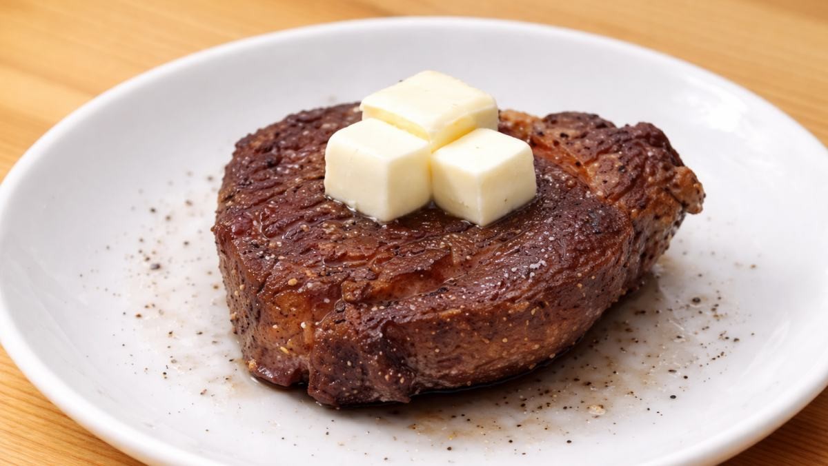 집에서 스테이크 구울 때 '킥'이 되는 꿀팁. 기사 내용 토대로 AI툴 활용해 제작한 자료사진.