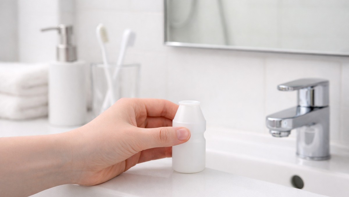 요구르트 병을 화장실에 두는 모습 / 기사 내용을 바탕으로 제작한 AI 이미지