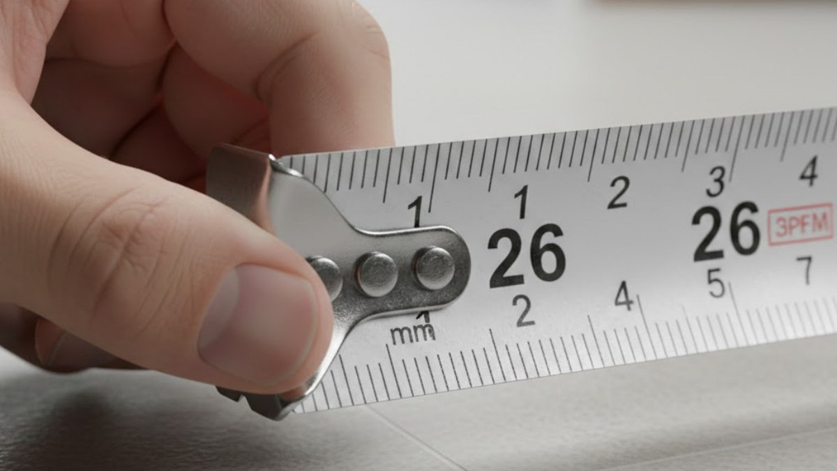 줄자 끝 부분. AI가 생성한 자료사진.