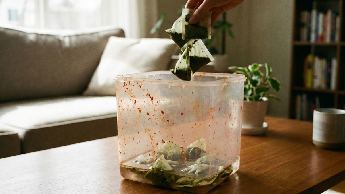 티백을 넣은 김치통 (AI 사진)