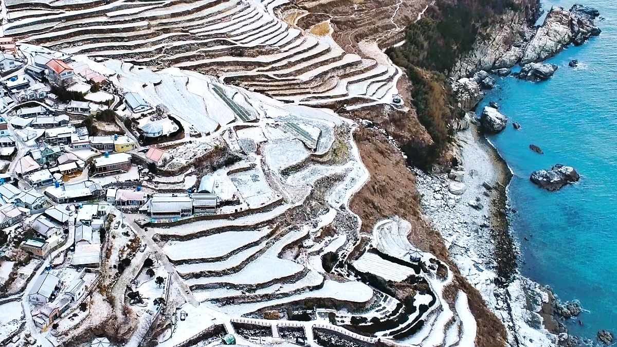 가천다랭이마을 설경 / 유튜브 '남해군TV'