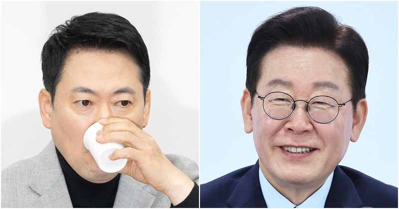 장동혁 국민의힘 대표가 26일 서울 여의도 국회에서 열린 최고위원회의에서 물을 마시고 있다, 이재명 대통령이 27일 전북 전주시 전북대학교에서 열린 ’전북의 마음을 듣다’ 타운홀미팅 간담회에서 발언을 하고 있다. / 뉴스1