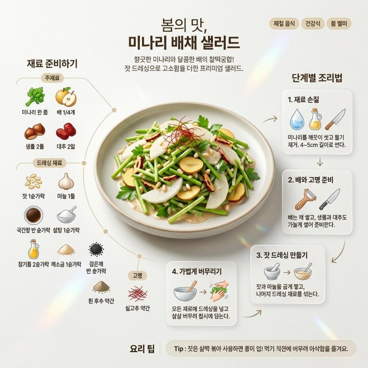 미나리 배채 샐러드 레시피