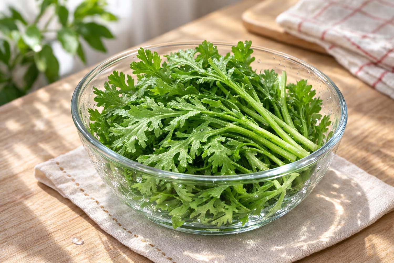 쑥갓. AI 툴로 만든 사진.