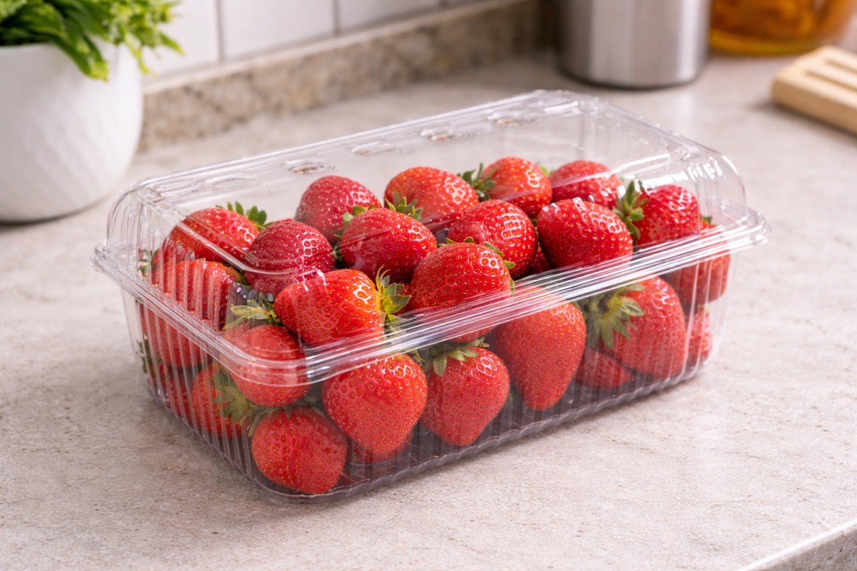 딸기를 담은 플라스틱통 모습. 기사 이해를 돕기 위해 AI를 활용해 제작한 자료 사진입니다. 실제 모습과 다소 차이가 있을 수 있습니다.