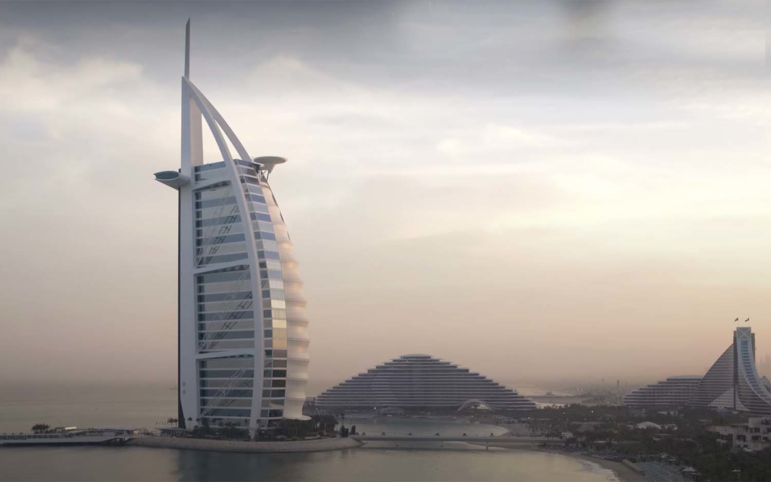 이란 공격으로 두바이에 위치한 7성급 초호화 호텔이자 아랍에미리트를 대표하는 랜드마크인 부르즈 알 아랍에 화재가 발생했다. / 부르즈 알 아랍 홈페이지