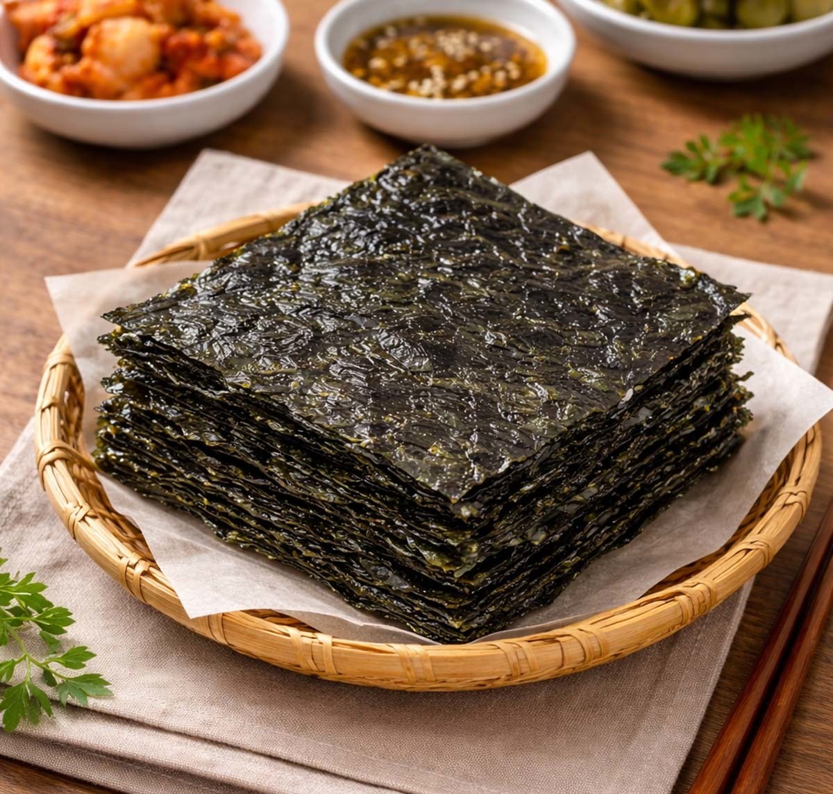 마른김. AI 툴로 만든 사진.