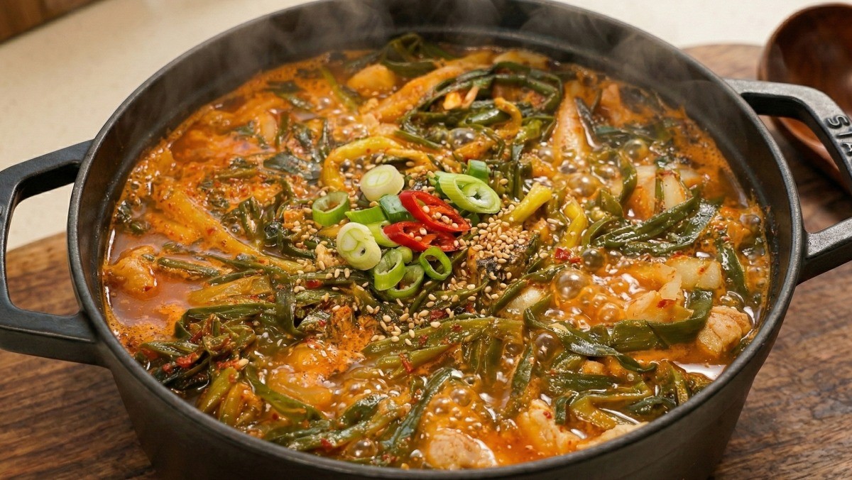 기사를 바탕으로 AI가 생성한 파김치찌개 자료사진.