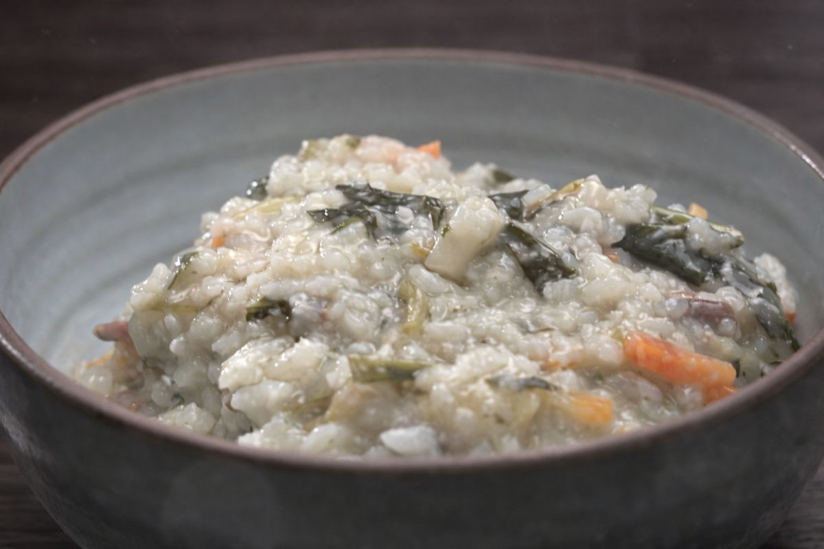 맛난 나물죽 완성. / MBN '알토란'