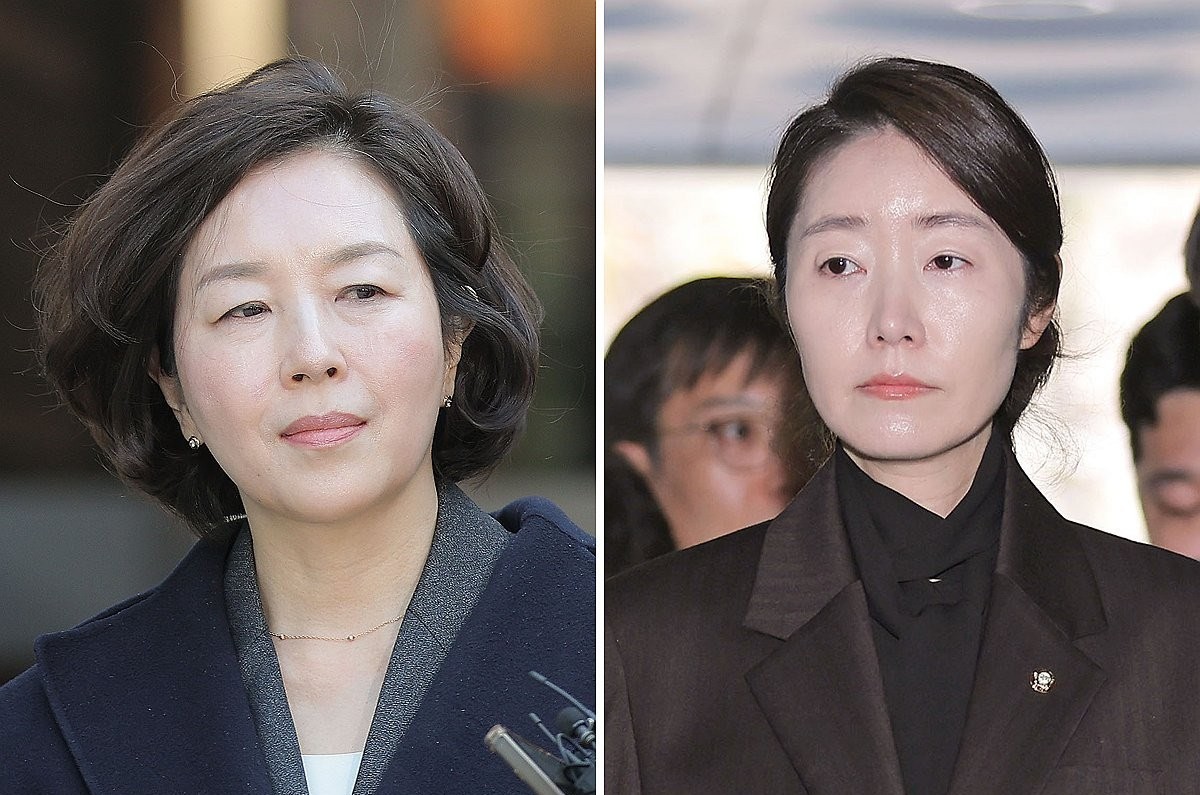 김경 전 서울시의원과 강선우 무소속 의원이 3일 서울 서초구 서울중앙지방법원에서 열린 구속 전 피의자 심문(영장실질심사)에 출석했다. 왼쪽 사진은 영장실질심사를 마치고 법정을 나서는 김경 전 시의원, 오른쪽은 법정에 출석하는 강선우 의원 / 연합뉴스