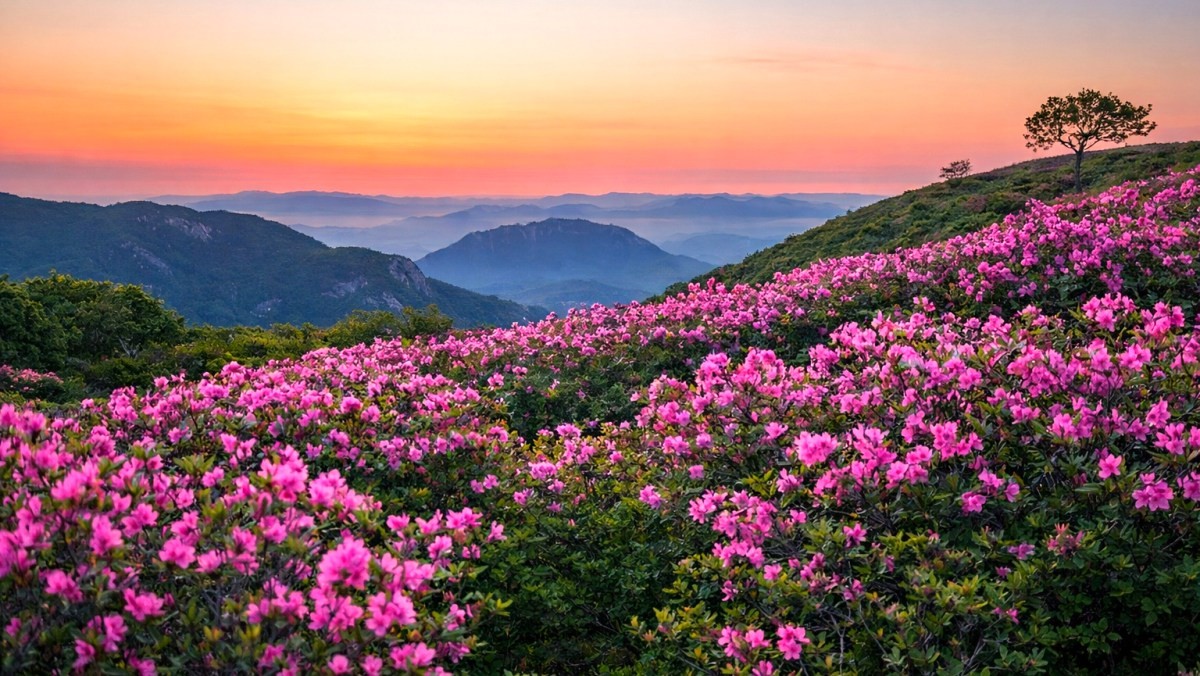 황매산군립공원. 기사 내용 토대로 AI툴 활용해 제작한 자료사진.