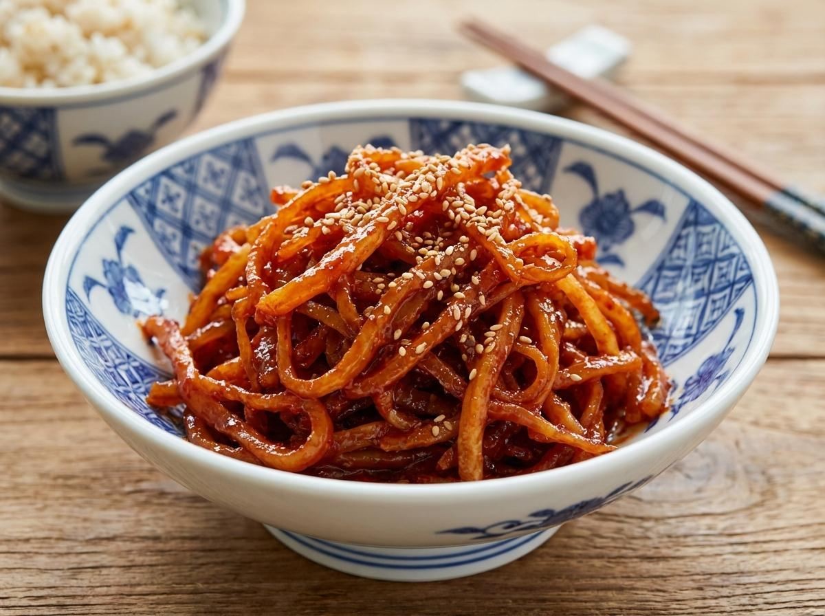 스페셜 진미채볶음 완성. 기사 내용 토대로 AI툴 활용해 제작한 자료사진.