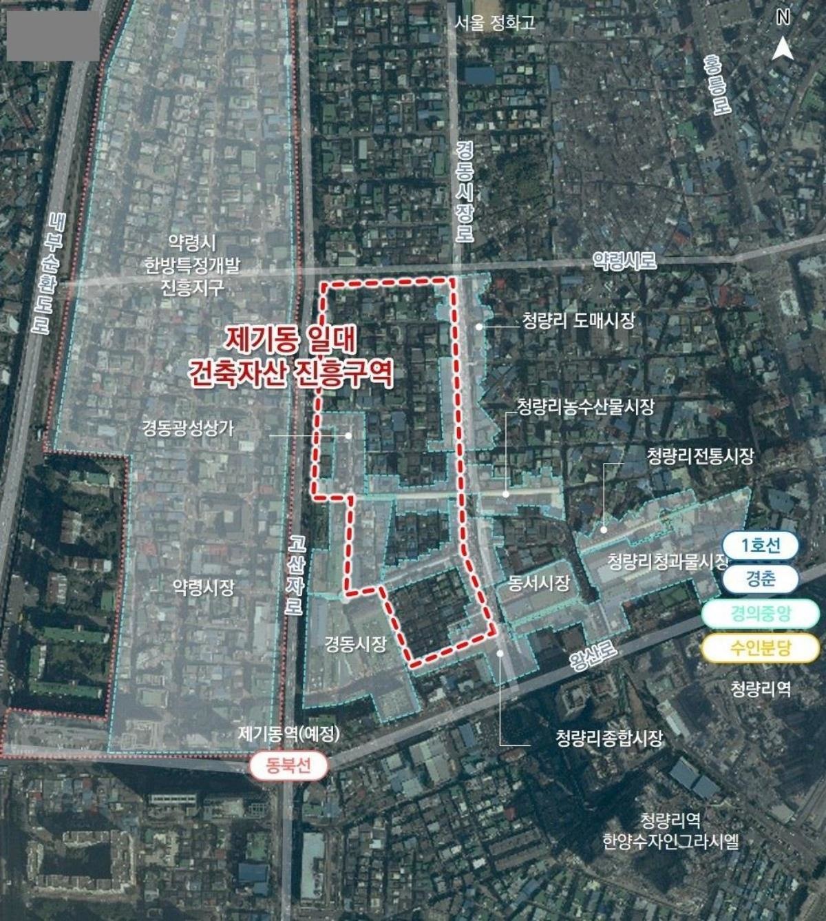 제기동 일대 건축자산 진흥구역 위치도 / 서울시 제공