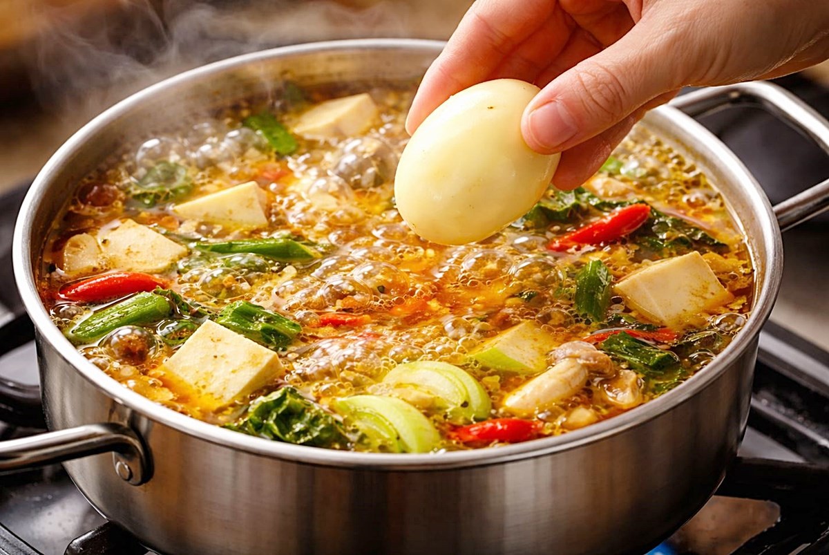 국 요리에 껍질을 벗긴 감자를 넣는 모습. 기사 이해를 돕기 위해 AI를 활용해 제작한 자료 사진입니다. 실제 모습과 다소 차이가 있을 수 있습니다.