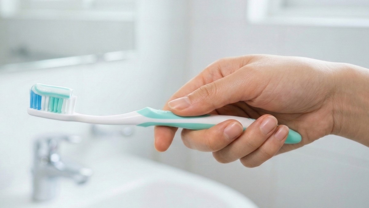 기사를 바탕으로 AI가 생성한 자료사진. 전문가들은 치약에 물을 묻히지 않고 바로 칫솔질하는 것을 권장한다.