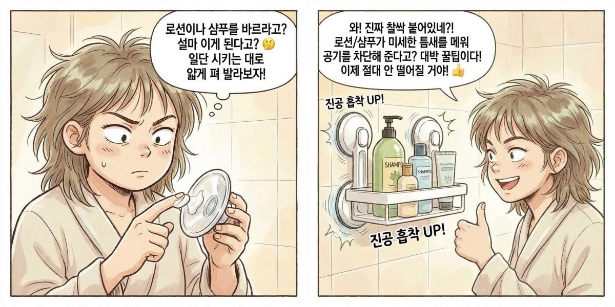 [삽화] 고리형 흡착판에 로션을 바르는 모습. AI가 생성한 자료사진.